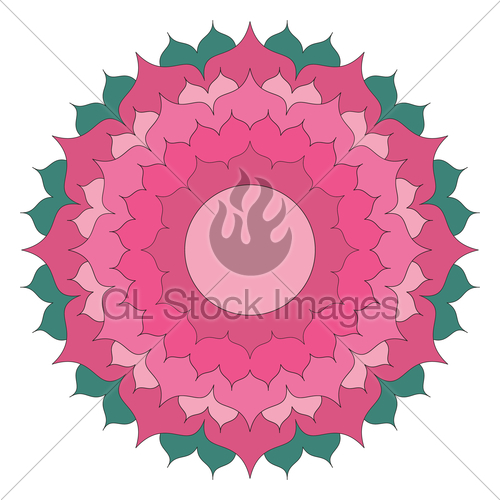 500x500 Vector Colored Simple Mandala Lotus Flower Adult Coloring Gl