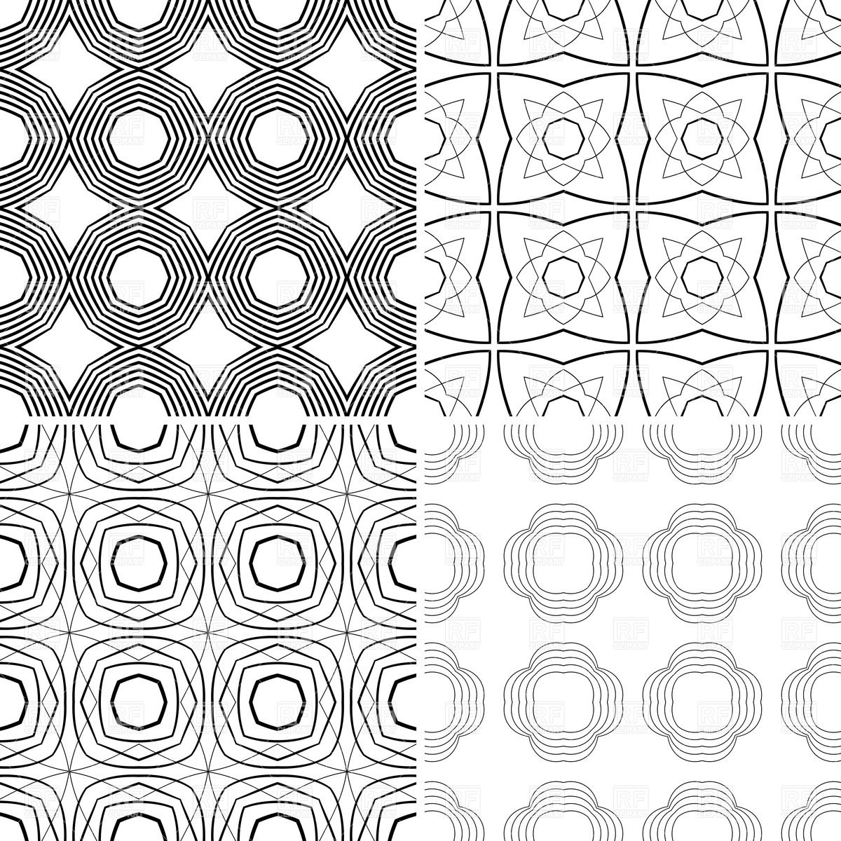 1200x1200 Set Of Four Simple Seamless Patterns Vector Image Of Backgrounds