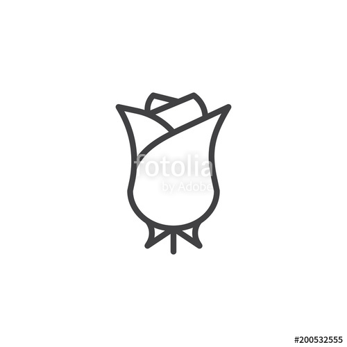 500x500 Rose Flowers Outline Icon Linear Style Sign For Mobile Concept