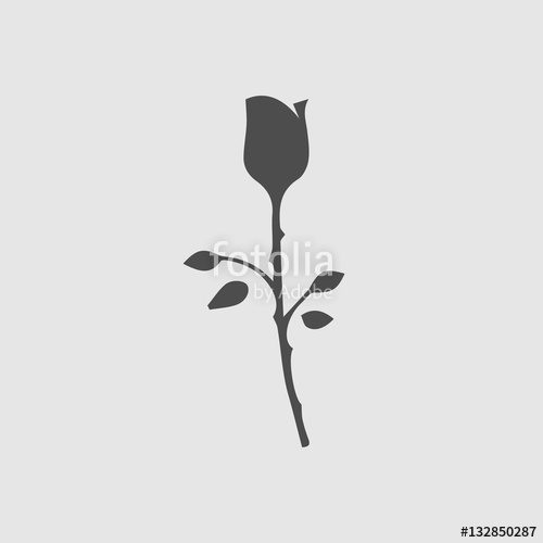500x500 Rose Vector Icon Flower Symbol Simple Isolated