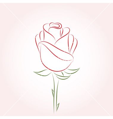 380x400 Rose Vector On Hearts Drawings, Outline Drawings