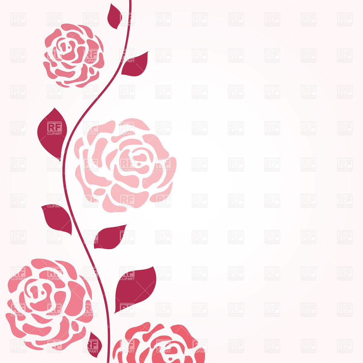1200x1200 Abstract Rose Stem With Flowers Vector Image Of Plants And Animals