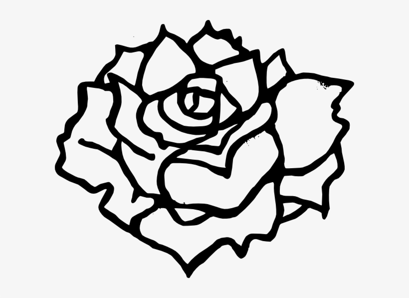 820x597 Simple Rose Outline Clip Art Download