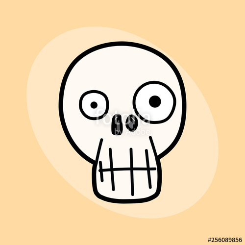 500x500 Simple Cartoon Skull Vector Illustration Stock Image