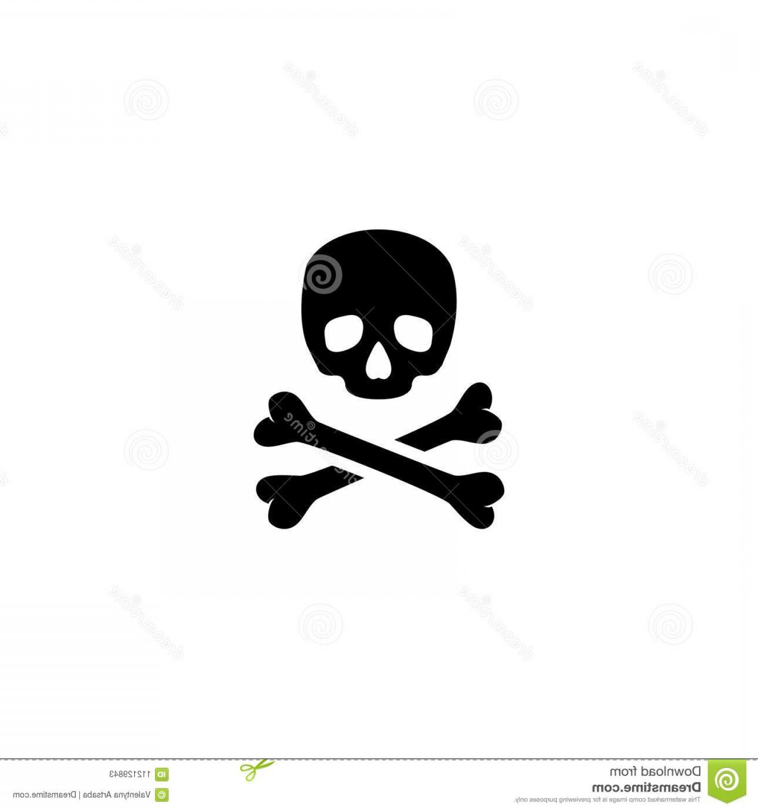 1560x1668 Crossbones Death Skull Flat Vector Icon Simple Black Symbol White
