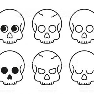300x300 Stock Illustration Human Skull Vector Illustration Black Big Horns