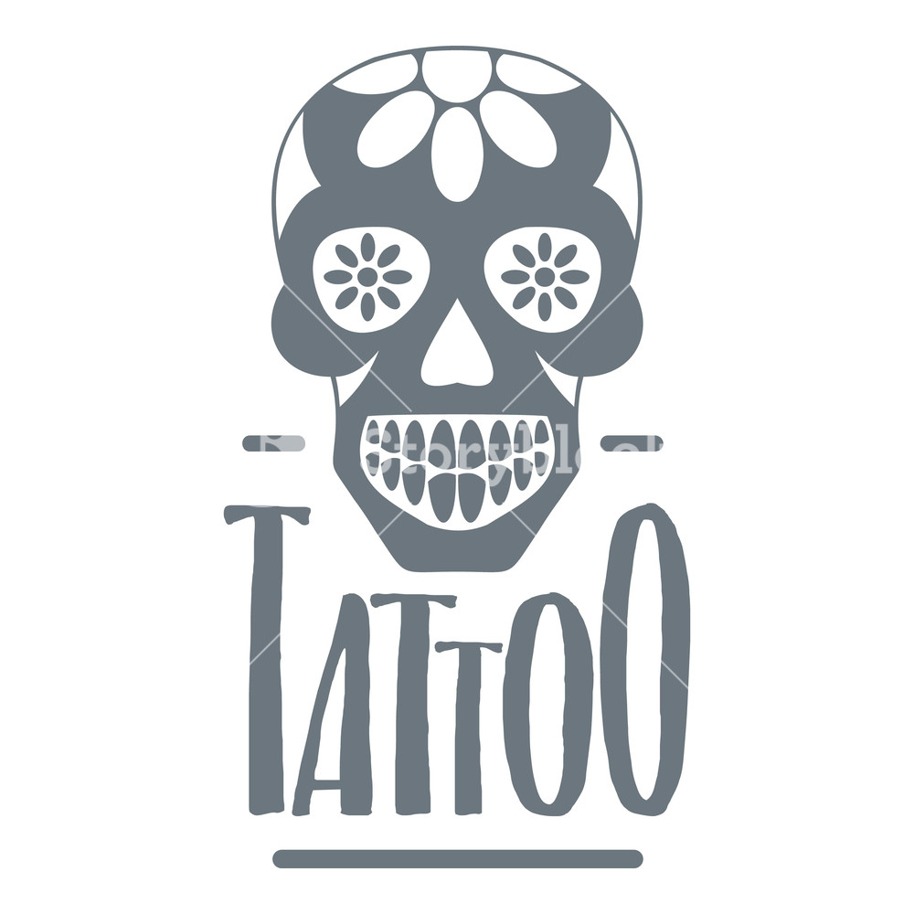 1000x1000 Tattoo Skull Logo Simple Illustration Of Tattoo Skull Vector Logo