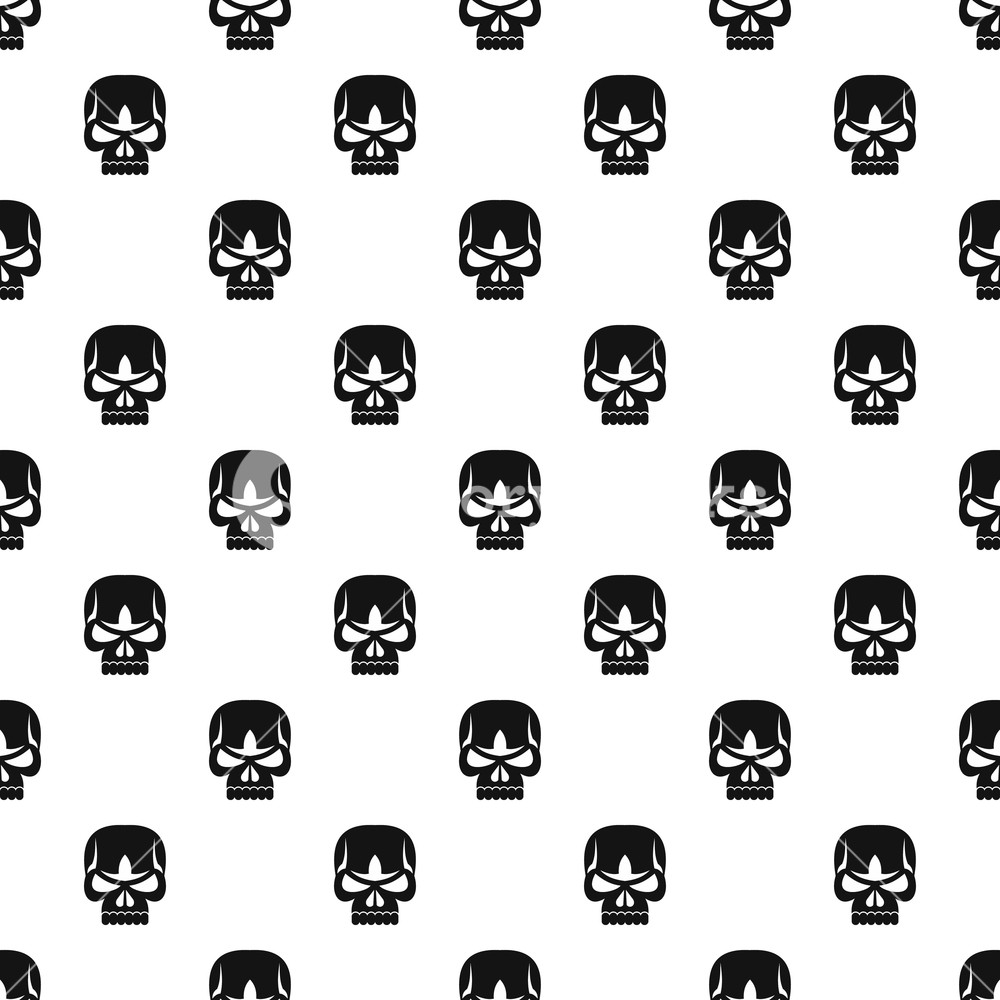 1000x1000 Human Skull Pattern Simple Illustration Of Human Skull Vector