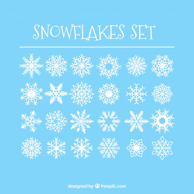 Simple Snowflakes Set Vector Free Download 626x626 Simple Snowflakes Set Vector Free Download
