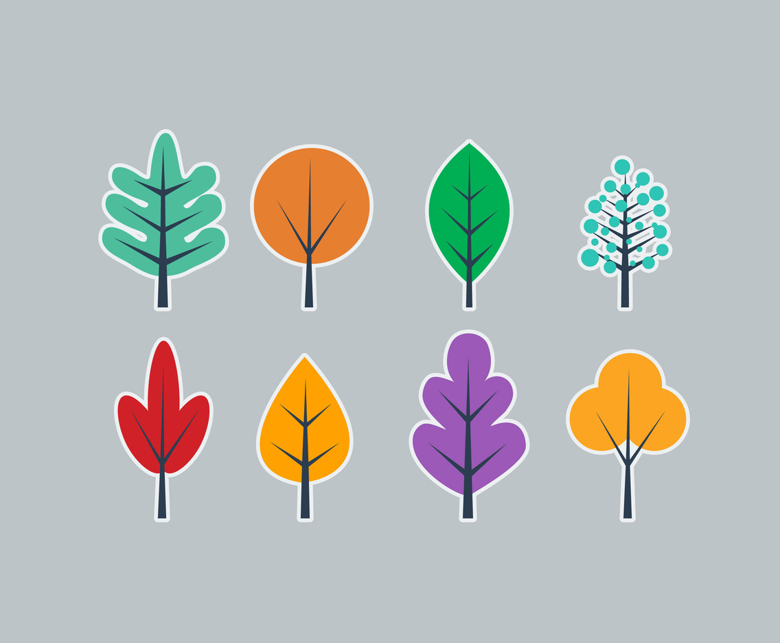 1136x936 Simple Tree Flat Vector Vector Art Graphics