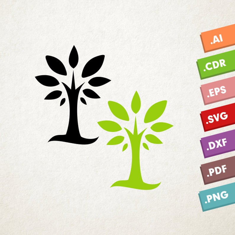 794x794 Simple Tree Vector Green Tree Nature Instant Etsy