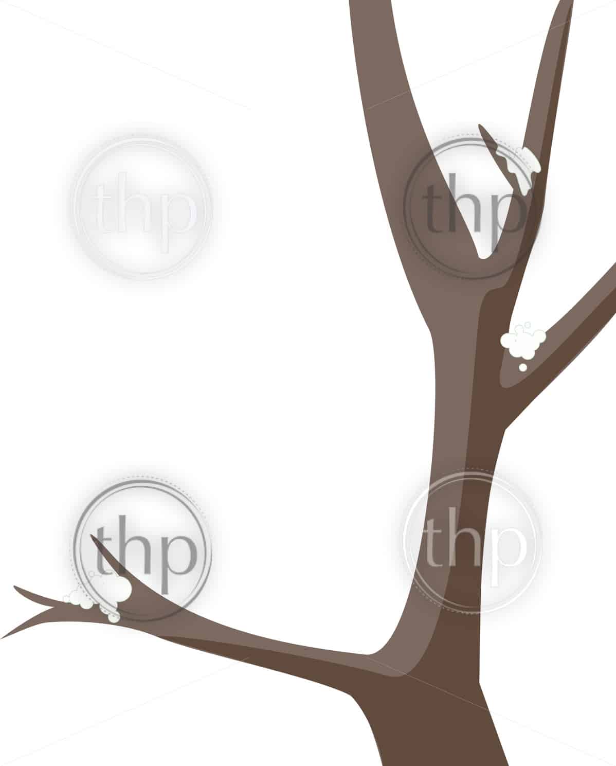 1198x1489 Simple Tree Vector Graphic With Snow On The Branches Vector