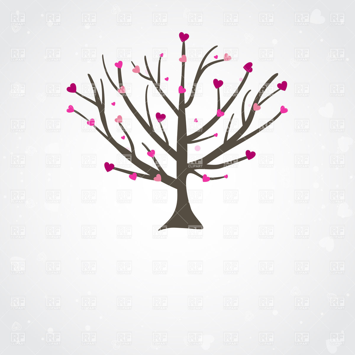 1200x1200 Simple Tree With Hearts Instead Of Leaves Vector Image Of Plants