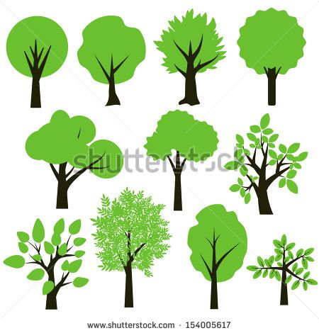 450x470 Trees Simple Green And Black Set