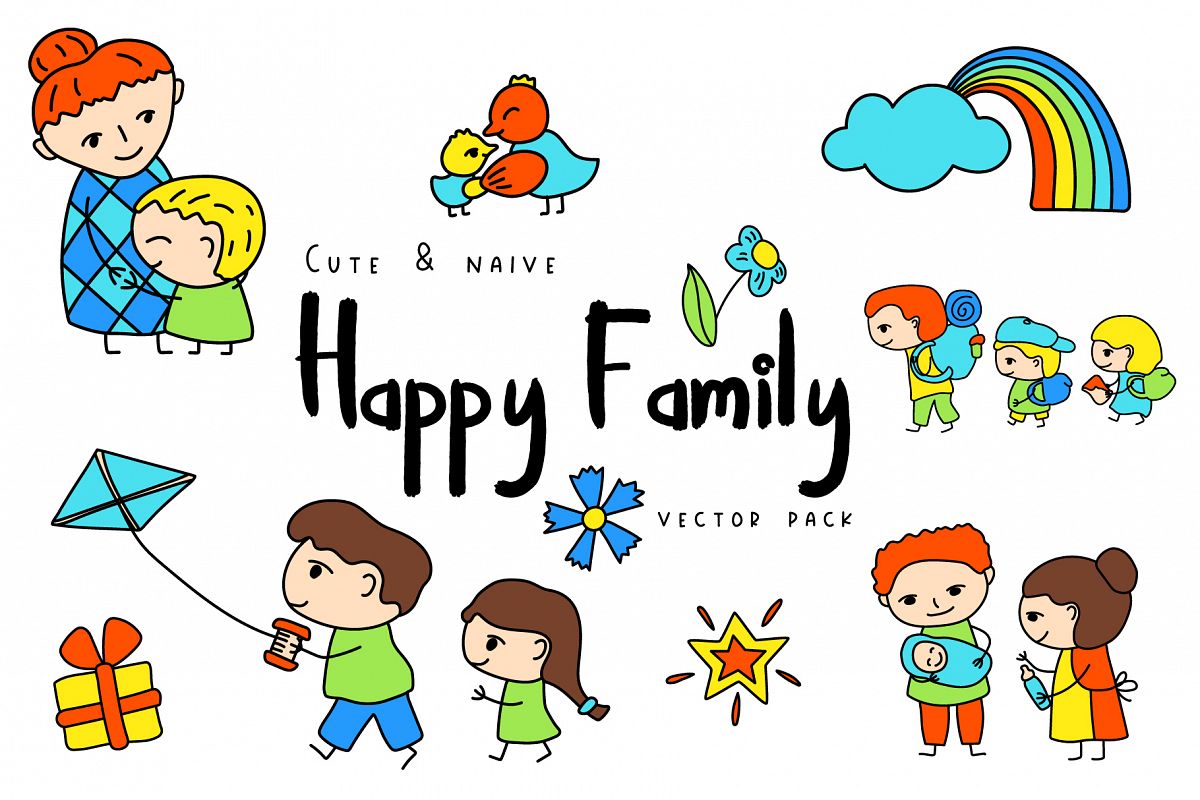 1200x800 Happy Family Simple Vector Clipart And Patterns