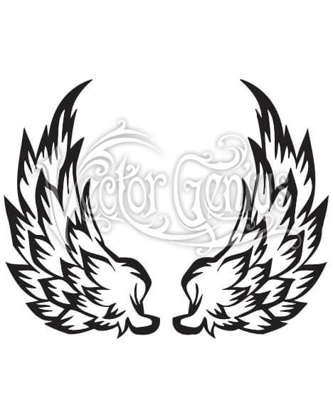 468x580 Simple Graphic Wings Clipart