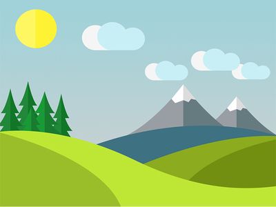 400x300 Simple Illustration A Flat Landscape Illustration Simple