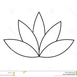 300x300 Black Outline Simple Lotus Water Lily Flower Vector Icon Black