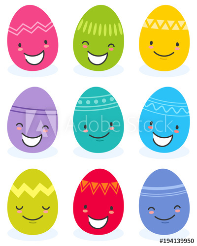 400x500 Simple Vector Illustration Of Colorful Flat Design Easter Eggs