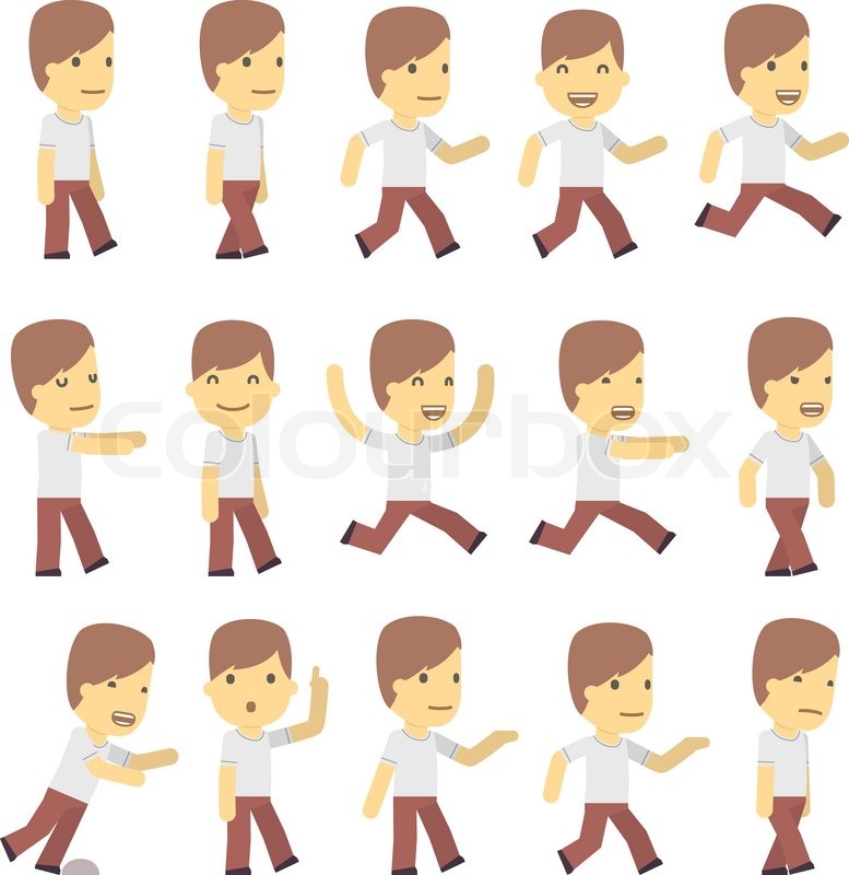 777x800 Urban Character Set In Different Stock Vector Colourbox