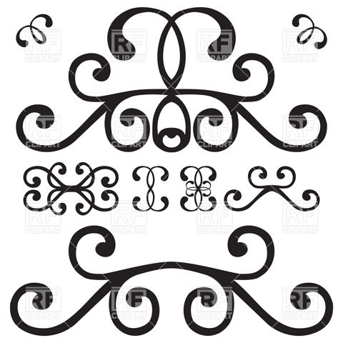 480x480 Simple Curly Vignette Vector Image Of Design Elements Robertosch