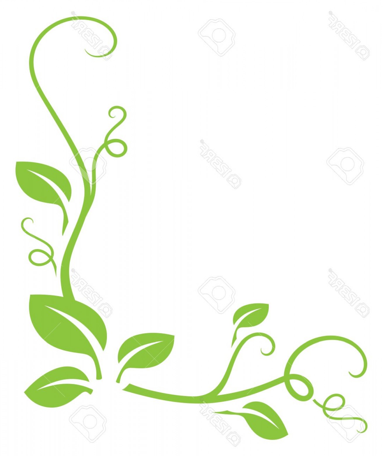 1311x1560 Photostock Vector Simple Green Gradient Free Leafy Border Easy