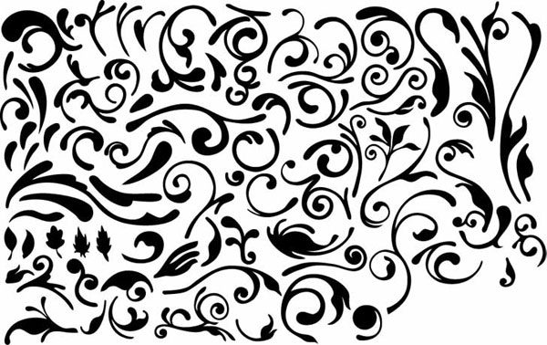 600x378 Series Of Black And White Design Elements Vector Material