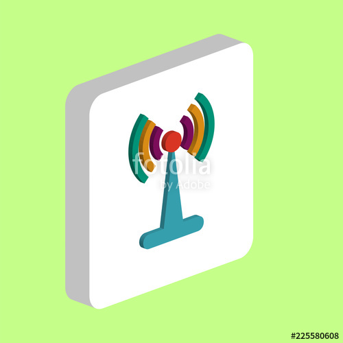 500x500 Antenna Simple Vector Icon Illustration Symbol Design Template