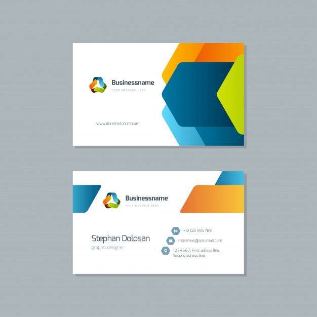 626x626 Business Card Design Trendy Colorful Template Vector Editable