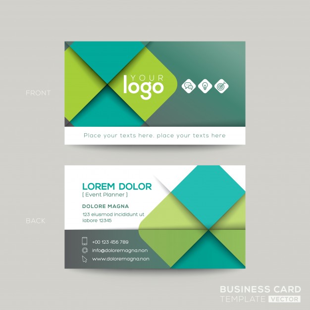 626x626 Clean And Simple Green Business Card Design Vector Free Download
