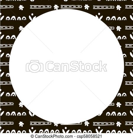 450x470 Hand Drawn Cute Vector Frame Simple Doodle Floral Elements