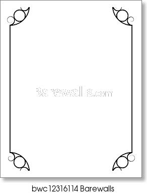 292x382 Simple Vintage Vector Frame Isolated On White Background, Art