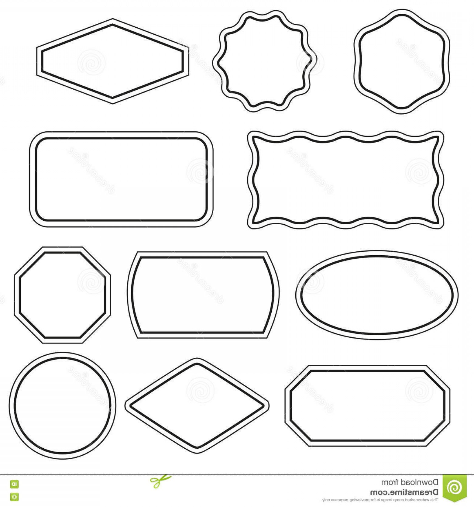 1560x1668 Stock Illustration Simple Frames Set Collection Vector Image