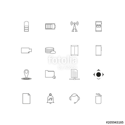 500x500 Internet Of Things Linear Thns Set Outlined Simple Vector