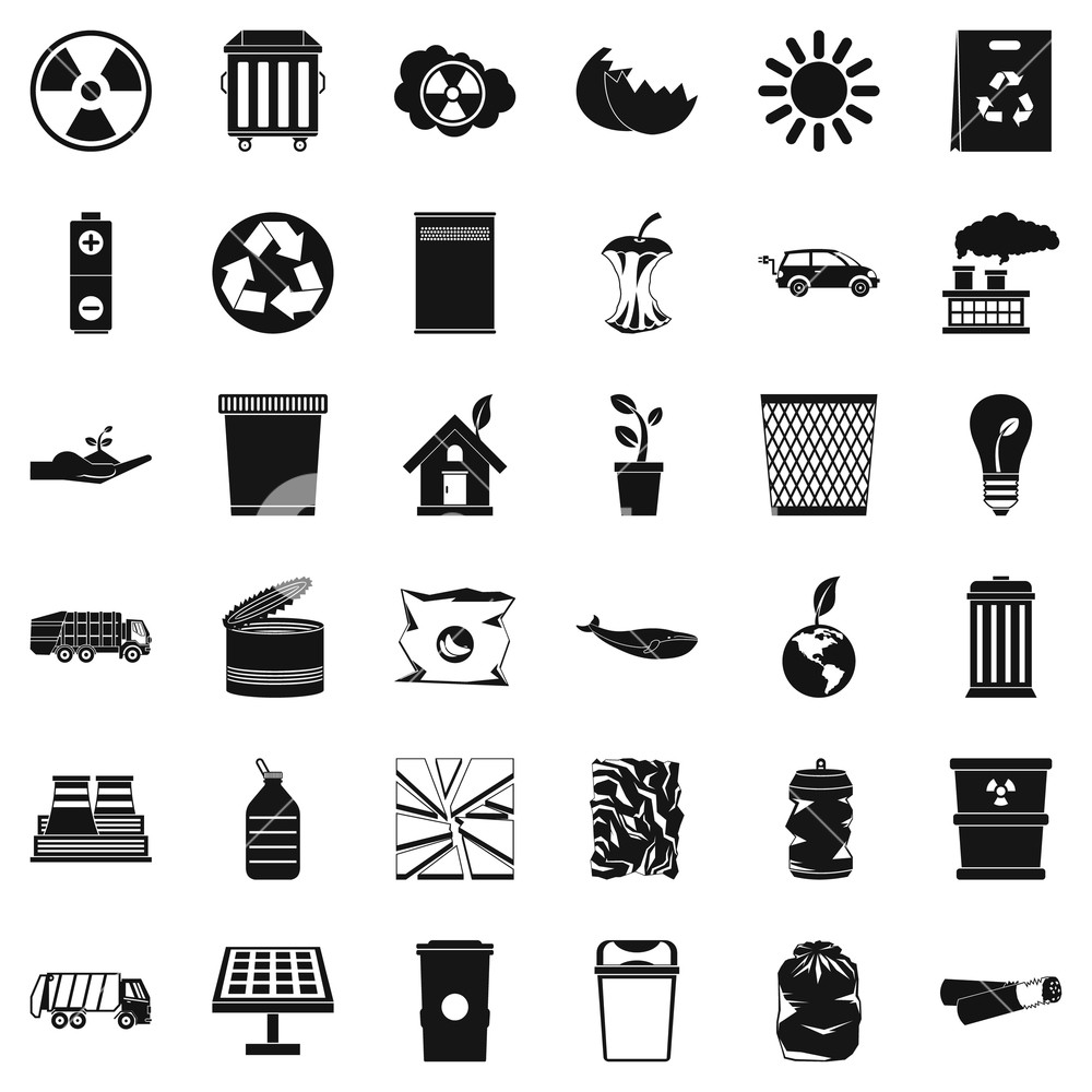 1000x1000 Recycling Icons Set Simple Style Of Recycling Vector Icons