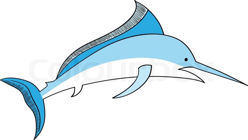 800x453 Simple Vector Swordfish Isolated On Stock Vector Colourbox