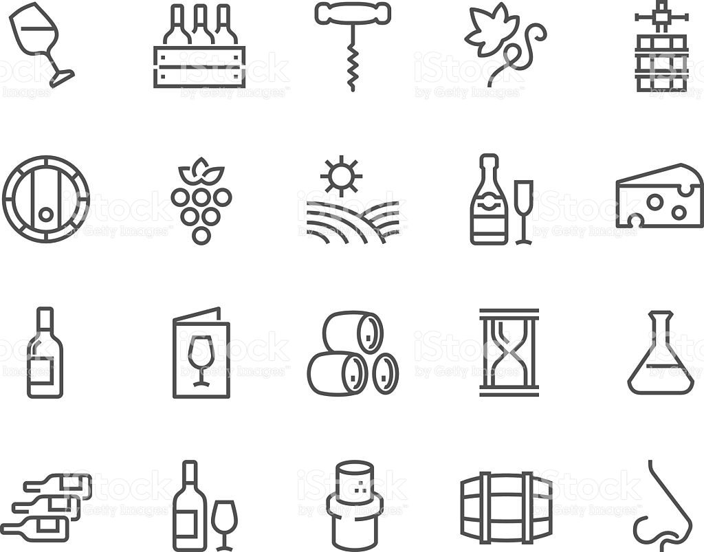 1024x803 Simple Set Of Wine Related Vector Line Icons Contains Such Icons