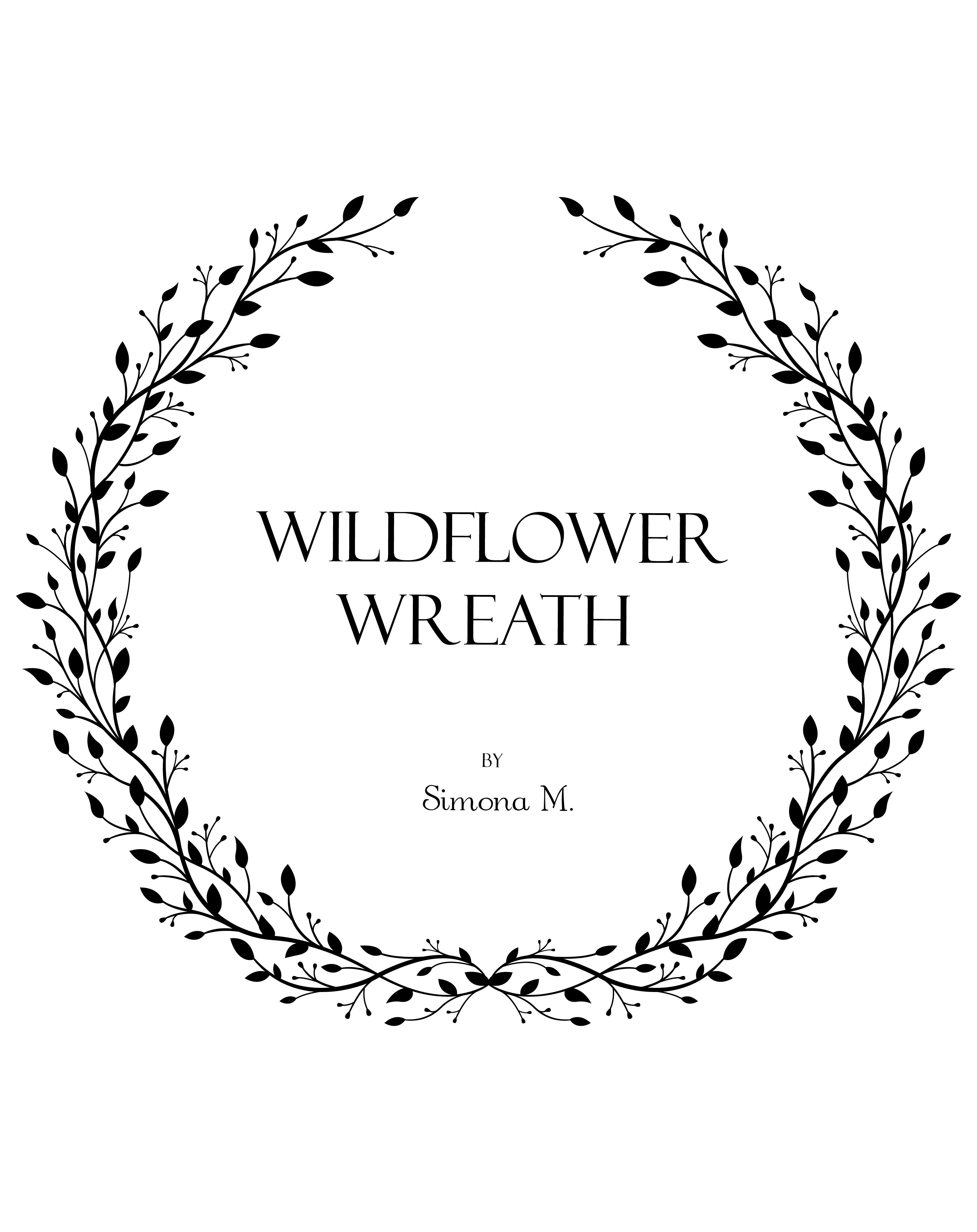 3300x4158 Wildflower Leaf Wreath Vine Hand Drawn Logo Artclipartvectorsvg