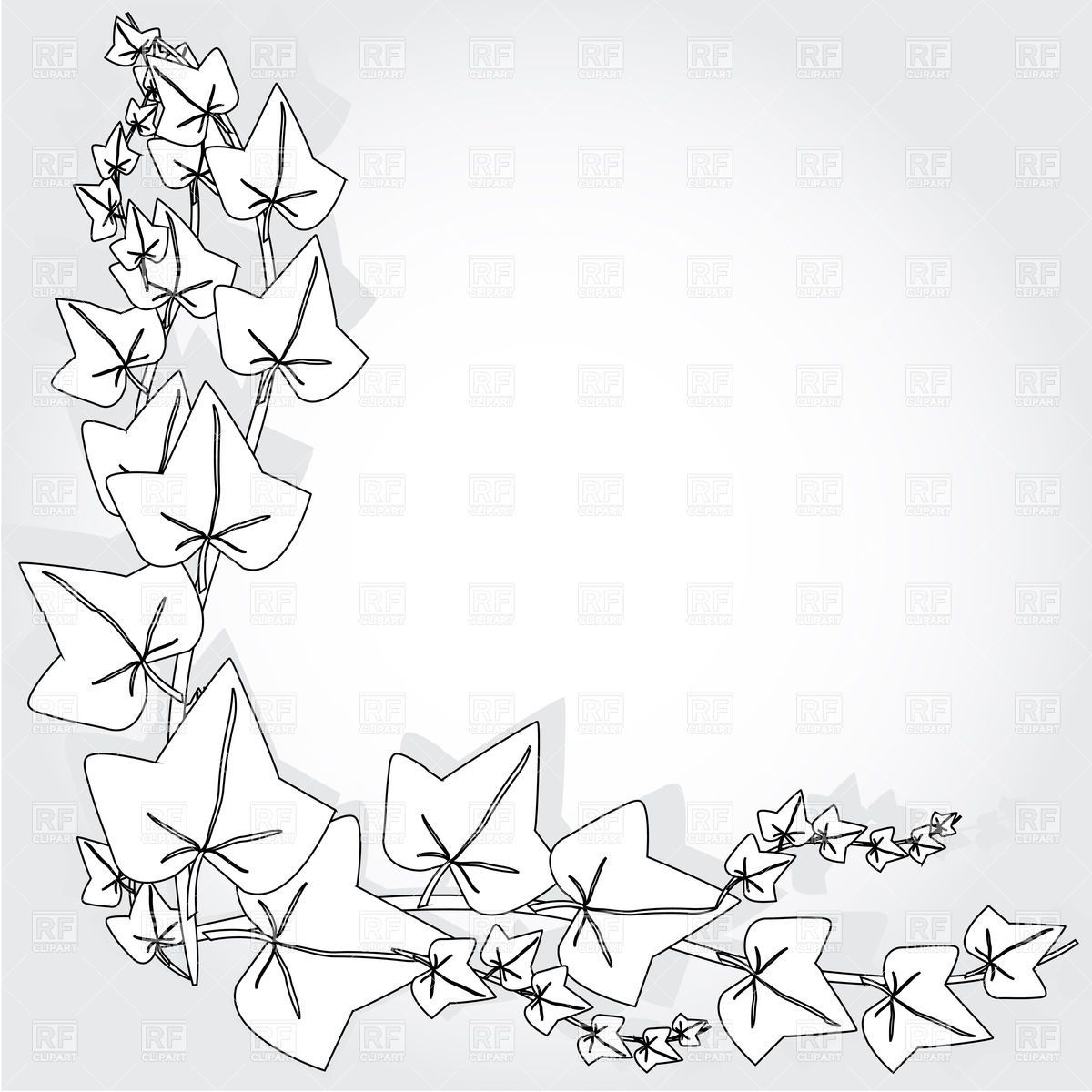 1200x1200 Corner With Simple Vine Vector Image Vector Illustration