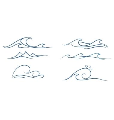 380x400 Simple Waves Set Vector On Vectorstock Ink Tattoos, Ocean