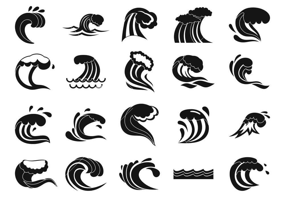 1000x692 Wave Icon Set Simple Set Of Wave Vector Icons For Web Design