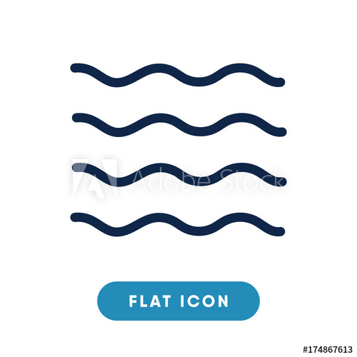 500x500 Wave Vector Icon, Sea Symbol Modern, Simple Flat Vector