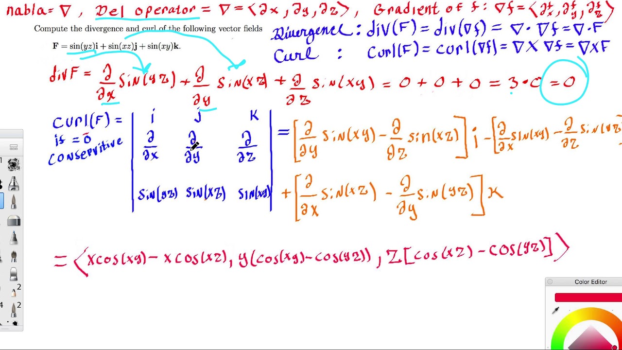 1280x720 Compute The Divergence And Curl Of The Following Vector Fields F