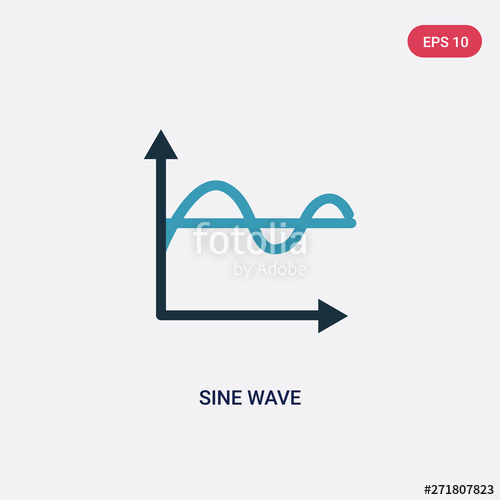 500x500 Two Color Sine Wave Vector Icon From User Interface Concept