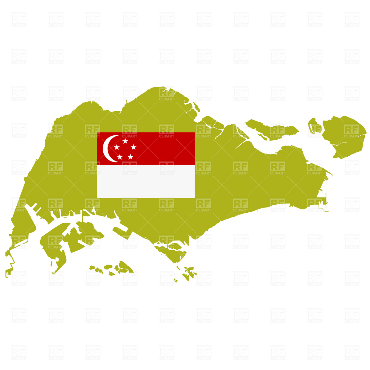 1200x1200 Singapore Map Outline Vector Image Of Signs, Symbols, Maps