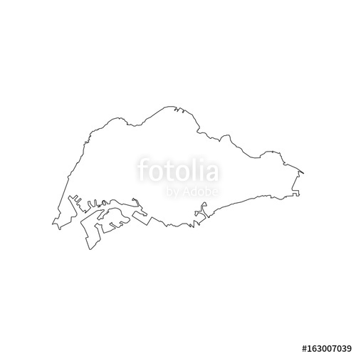 500x500 Singapore Map Silhouette Stock Image And Royalty Free Vector