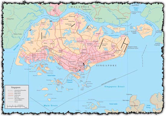 550x386 Singapore Map Vector