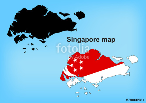 500x354 Singapore Map Vector, Singapore Flag Vector Stock Image