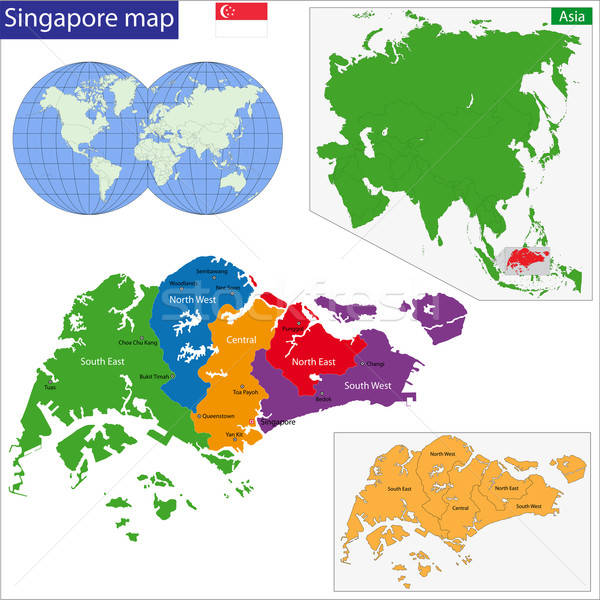 600x600 Singapore Map Vector Illustration Iryna Volina