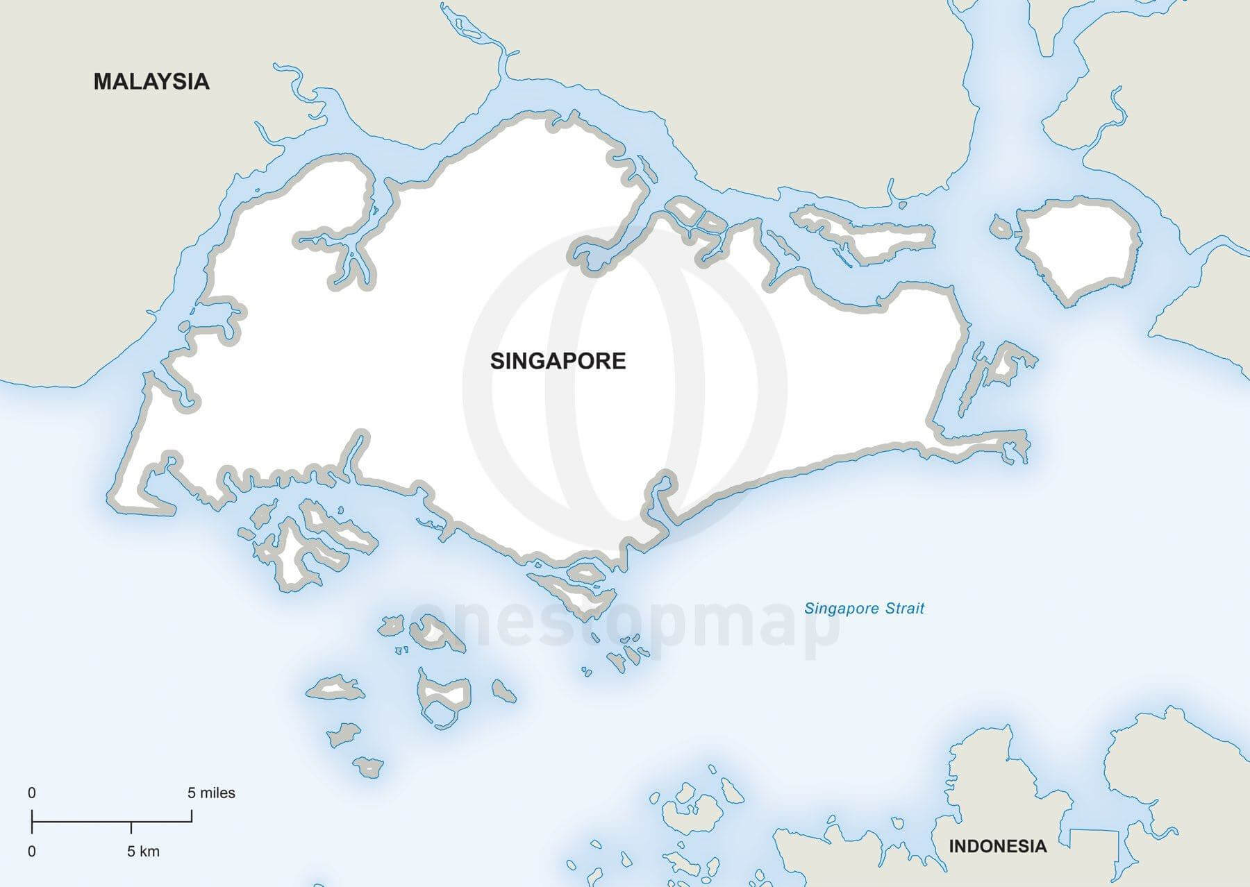 1800x1278 Vector Map Of Singapore Political One Stop Map